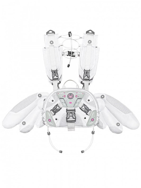 White Angel Mech Bag with Detachable Wings & Convertible Strap