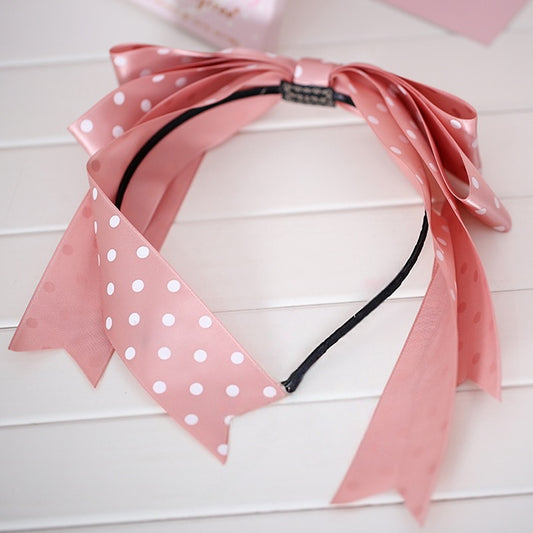 Dusty Pink / Dark Blue Sweet Lolita Polka Dot Bowknot KC