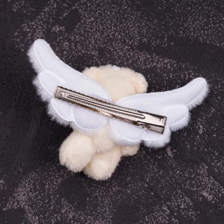 Plush Angel Wings White Handmade Teddy Hairclip