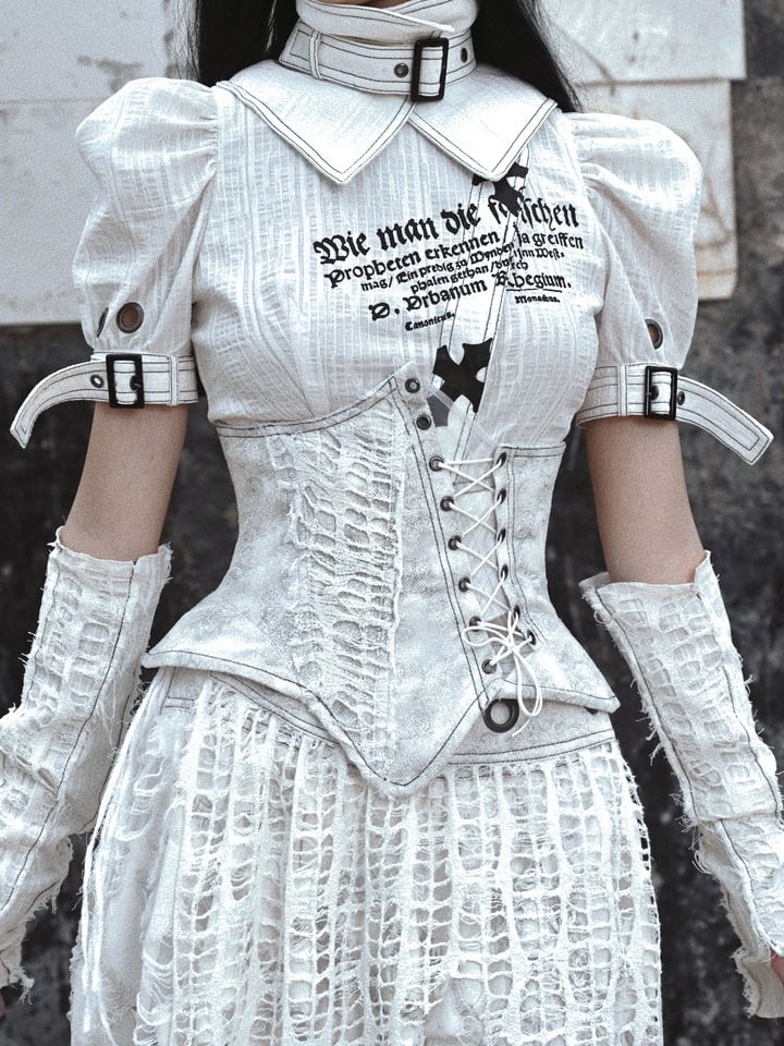 Grey Irregular Shape Boned Corset Belt