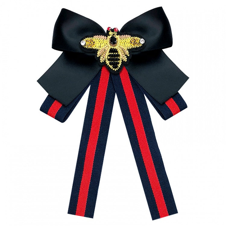 Little Bee Striped Bow Pin Bow Tie