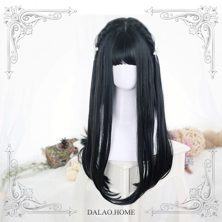 Brown-black/Chestnut Brown/Black Long Straight Synthetic Wig