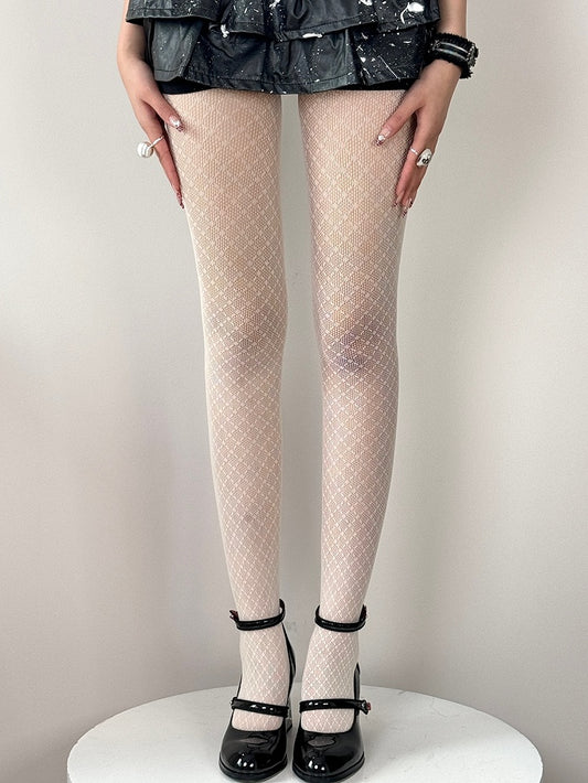 6 Color Options Y2K Diamond Pattern Tights