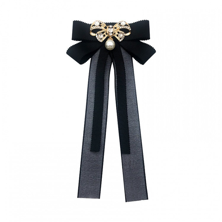 Chiffon Pearl Bow Brooch