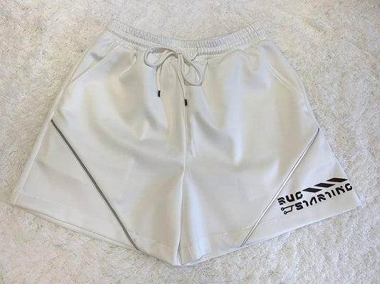 White Futuristic Cyberpunk Shorts