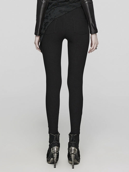 Black Punk Hollow Leggings