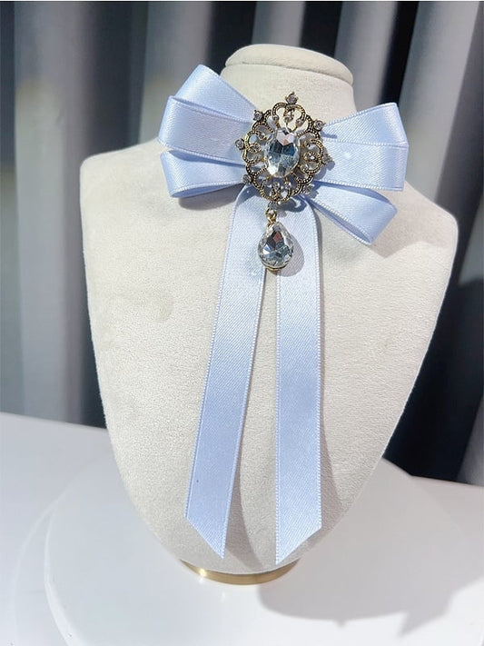 Pink/Blue/Green Rhinestone Decorated Bow Tie