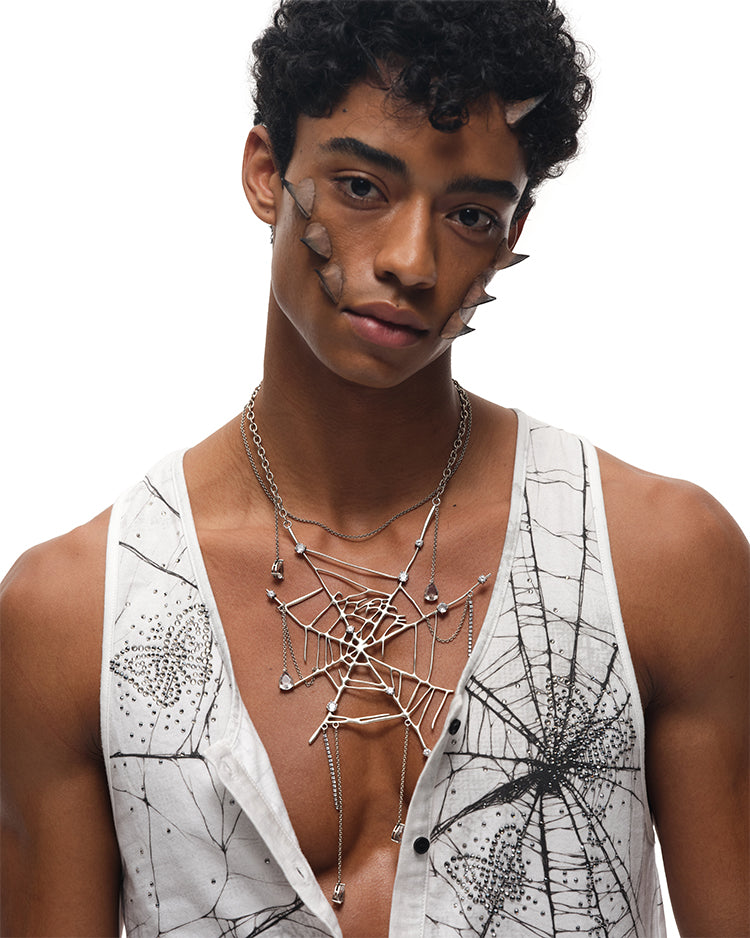 Dripping Spider Web Necklace