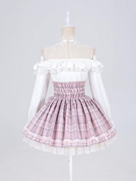 Open Shoulders Ruffle Off the Shoulder Long Sleeves White Blouse