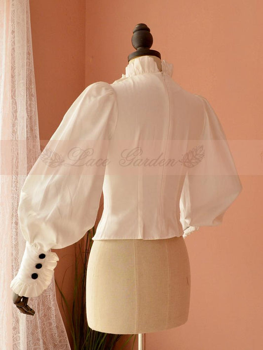 High Collar Vintage Blouse