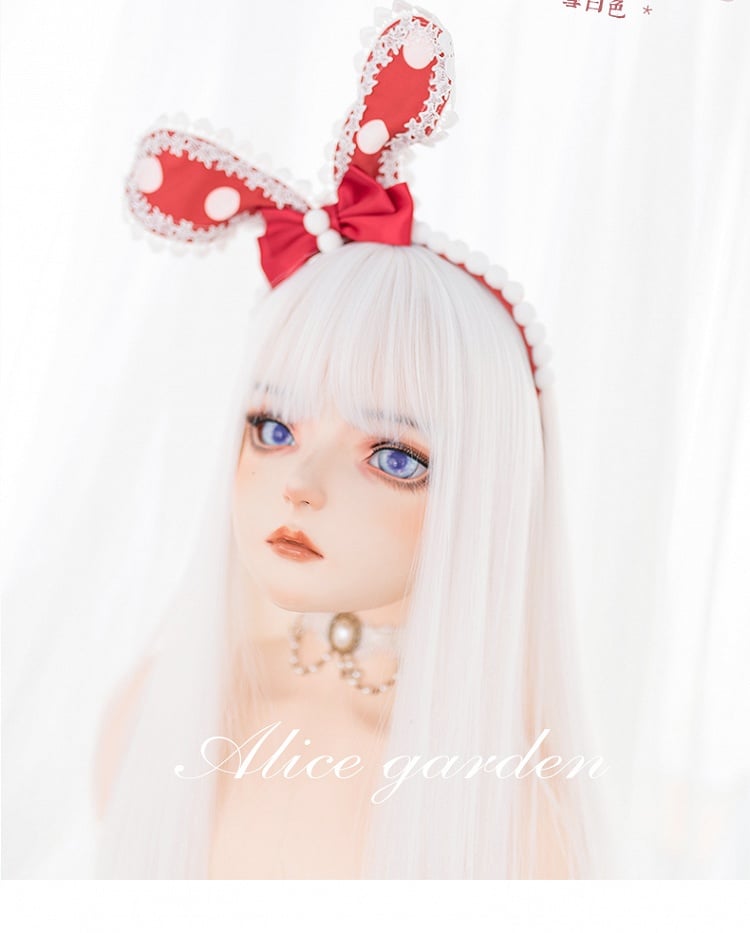 Snow White Long Straight Synthetic Wig