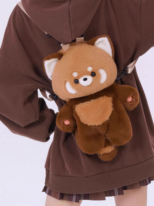 Brown 35cm/50cm Plush Red Panda Backpack Detachable Shoulder Straps