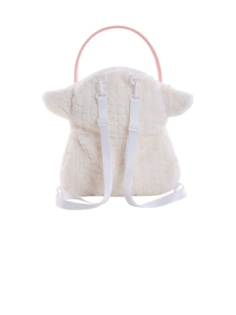 White Cute Lamb-shaped Plush Backpack Middle/Large Size