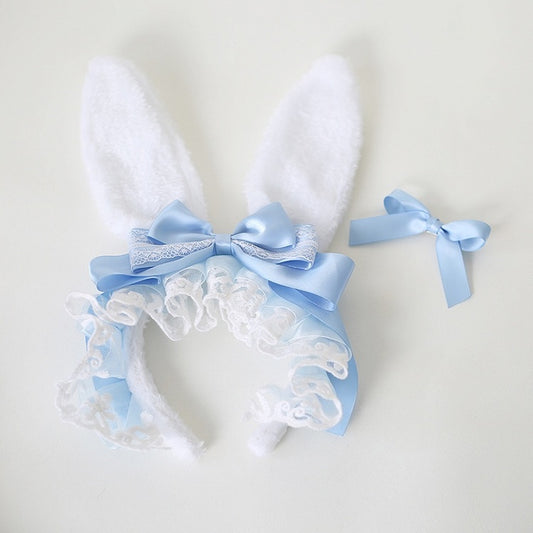 9 Colors Sweet Lolita Bowknot Bunny Ear KC with Detachable Small Bowknots