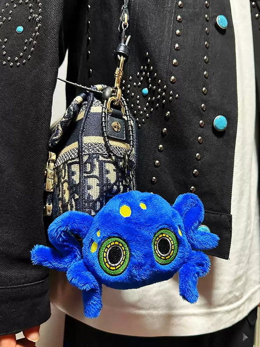Sapphire Blue Octopus Gothic Plush Key Chain Charm