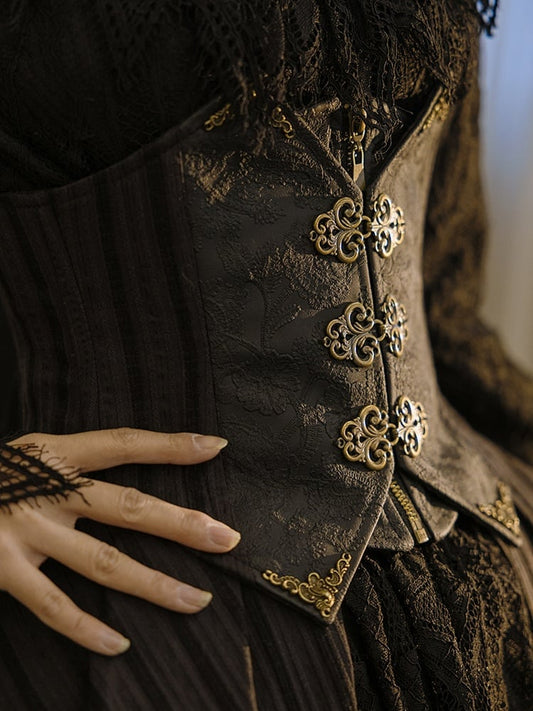 Gothic Black PU Steampunk Corset Belt