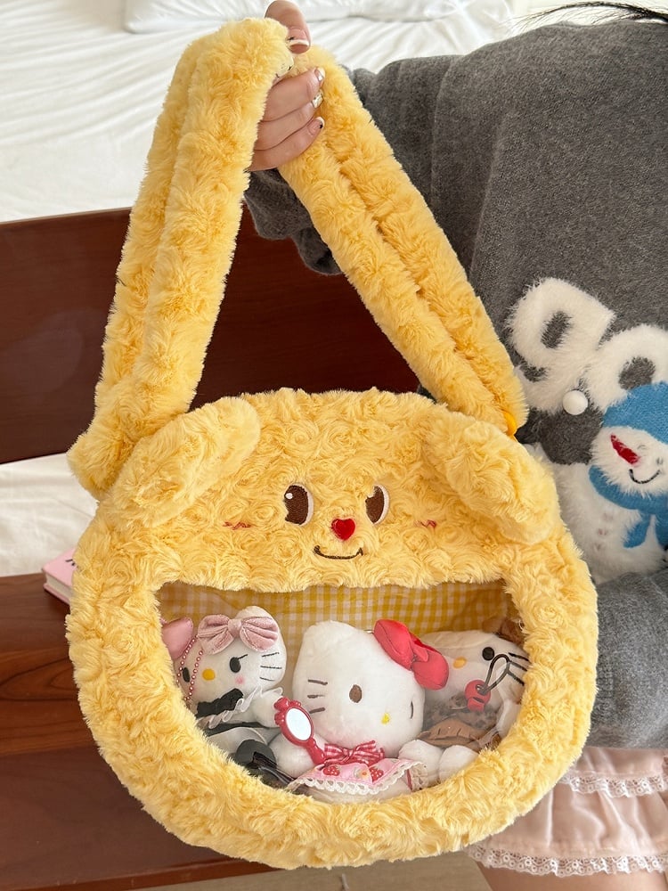 Yellow Cute Bear Plush Shoulder Bag