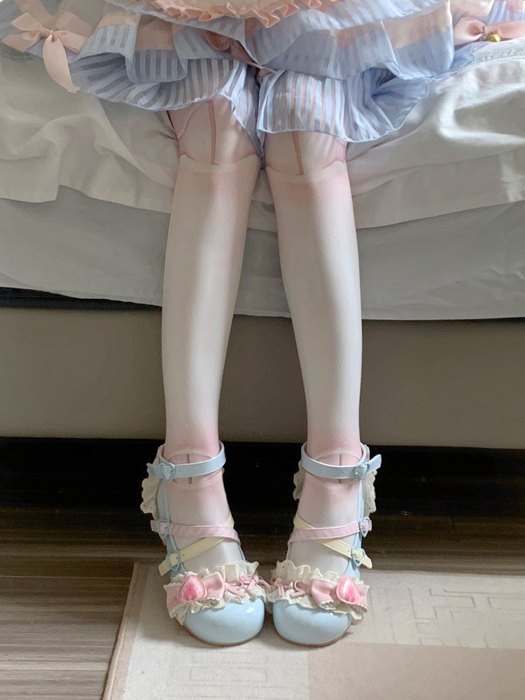 Sea Salt Strawberry Cake Blue Sweet Lolita Mary Jane Shoes