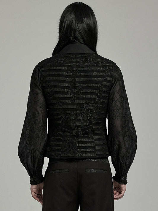 Striped Jacquard Goth Waistcoat