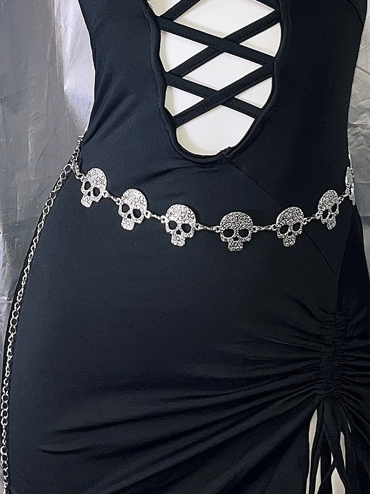 Silver Skeleton Design Waist Chain