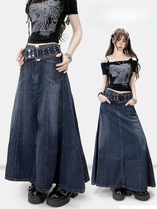 Dark Blue A-Line Skirt