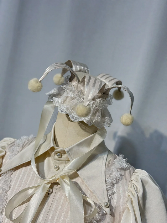 Black / Apricot Circus Clown Mini Hat