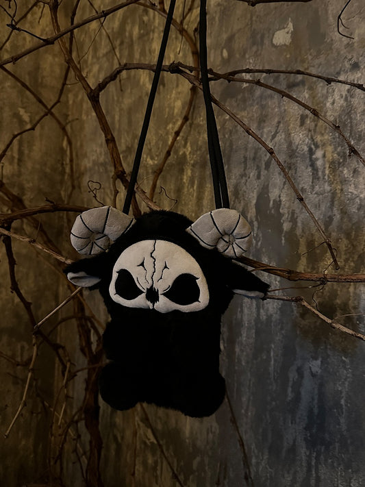 Black and White Grim Reaper Y2K Gothic Plush Doll Bag