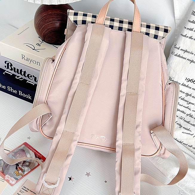 Khaki Detachable Bunny Ear Ita Backpack With Card Holder Charm