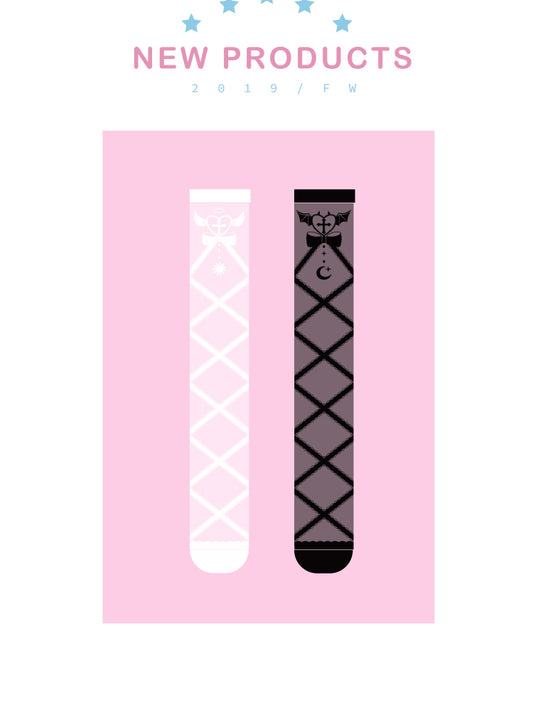 Devil/Angel Wings Heart Pattern Lolita Stockings /Socks