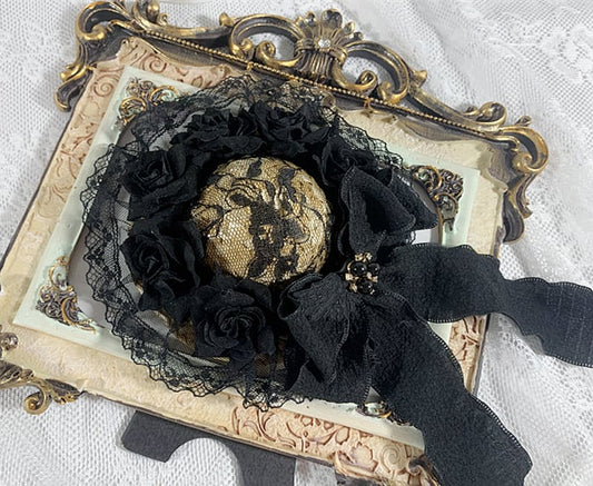 Floral Design Gothic Elegant Bowknot Mini Hat