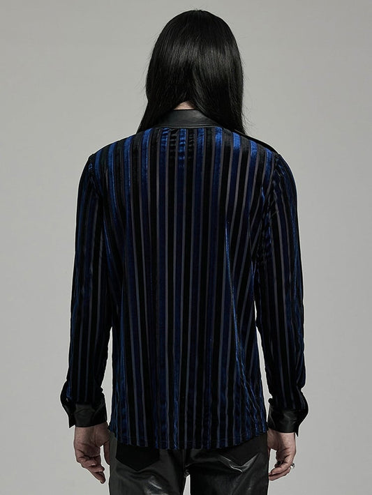 Black and Blue Military Men's Shirt