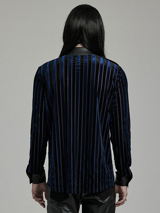 Black and Blue Military Men's Shirt