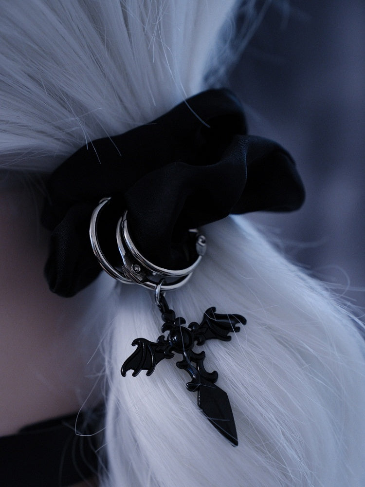 Black Gothic Cross Scrunchie