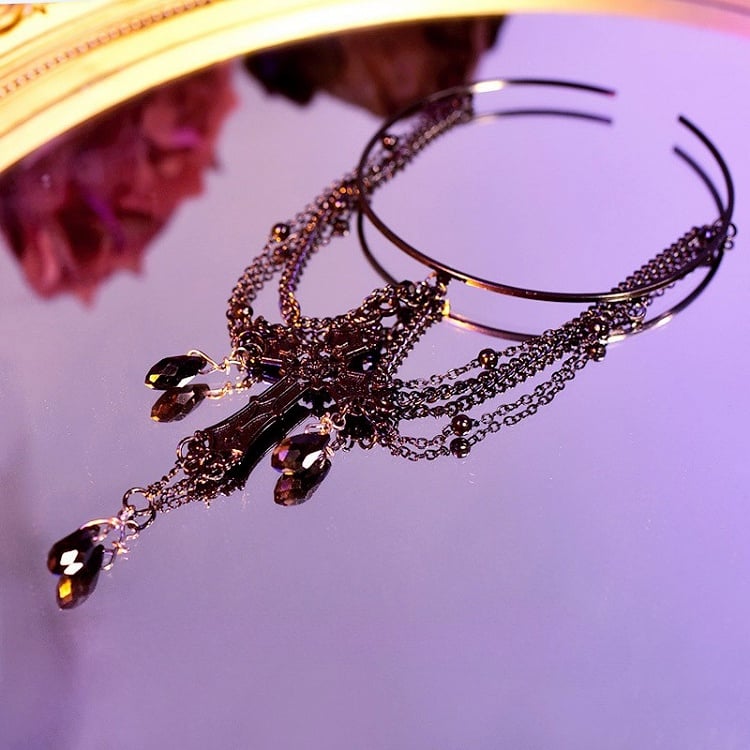 Cyberpunk Black Gothic Cross Chain Armlet