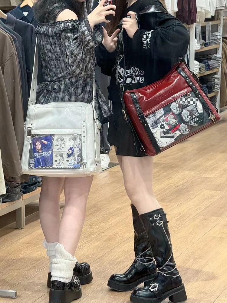 Milk White Stud Detail Buckle Strap Ita Bag