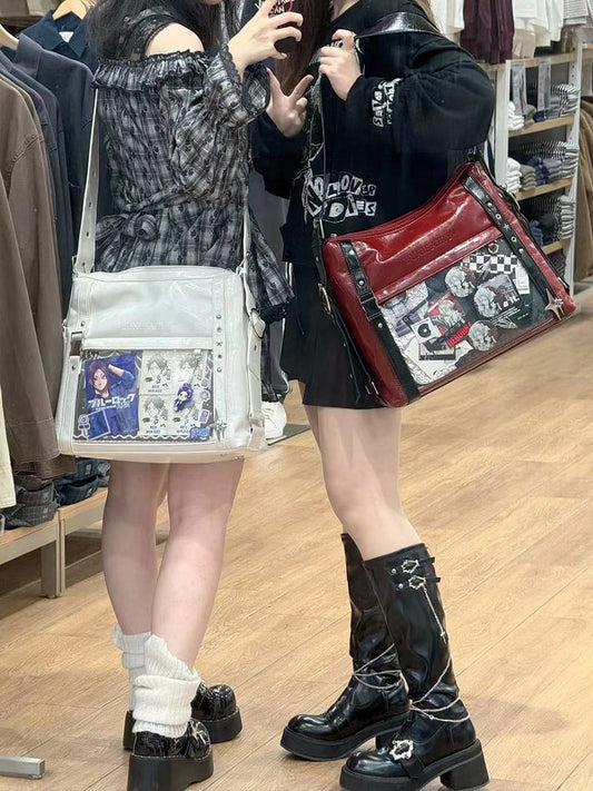 Milk White Stud Detail Buckle Strap Ita Bag