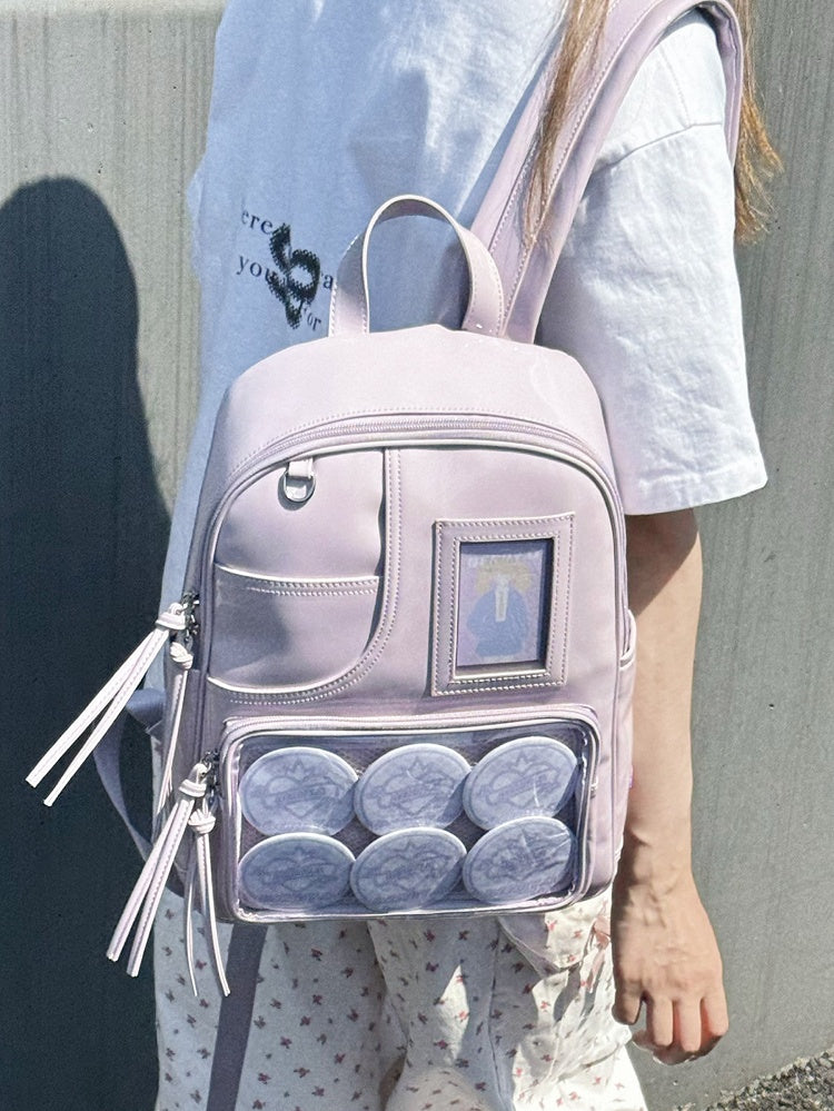 Light Purple Polished PU Ita Backpack