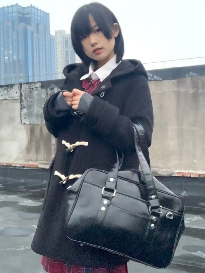 Black JK Uniform Bag – 3 Ways to Wear: Crossbody, Shoulder, or Hand