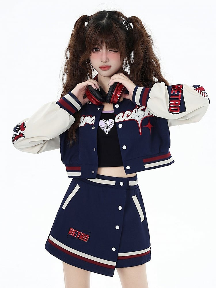 Blue High Waist Mini Skirt