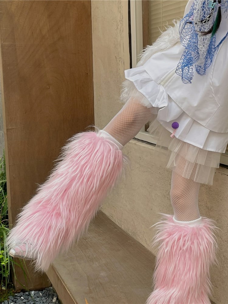 Pink Y2K 20CM/30CM/40CM Shaggy Leg Warmers