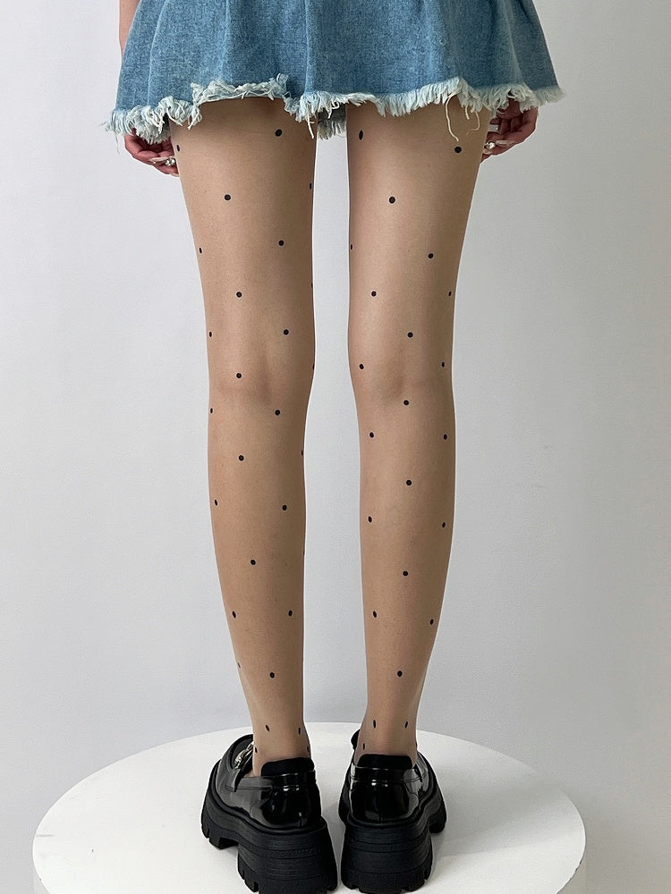 Nude Polka-dot Pattern Tights
