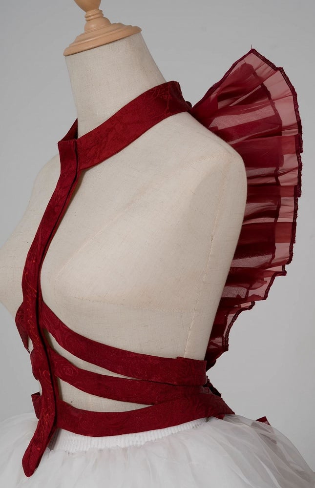 Clearance-Red Gothic Snake Bone Back Accessory