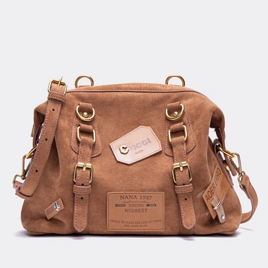 Vintage Brown 2-Way Backpack With Belt Accents