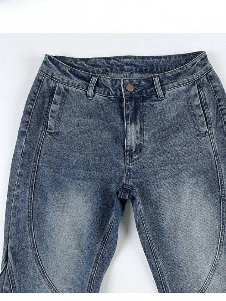 Blue Low Waist Flare Silhouette Jeans