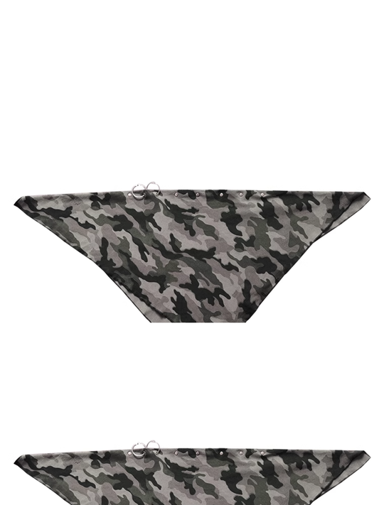 Camouflage Wasteland Punk Distressed Studded Triangle Scarf
