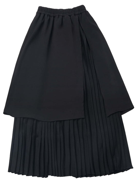 Black Pleated Long Skirt
