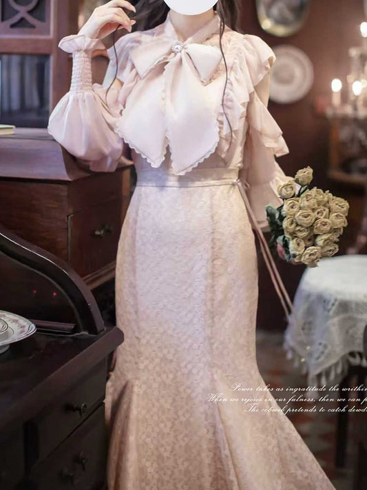 Elegant Jirai Kei Sakura Pink Blouse with Flounce Cutout Shoulders Clean & Pure Aesthetic