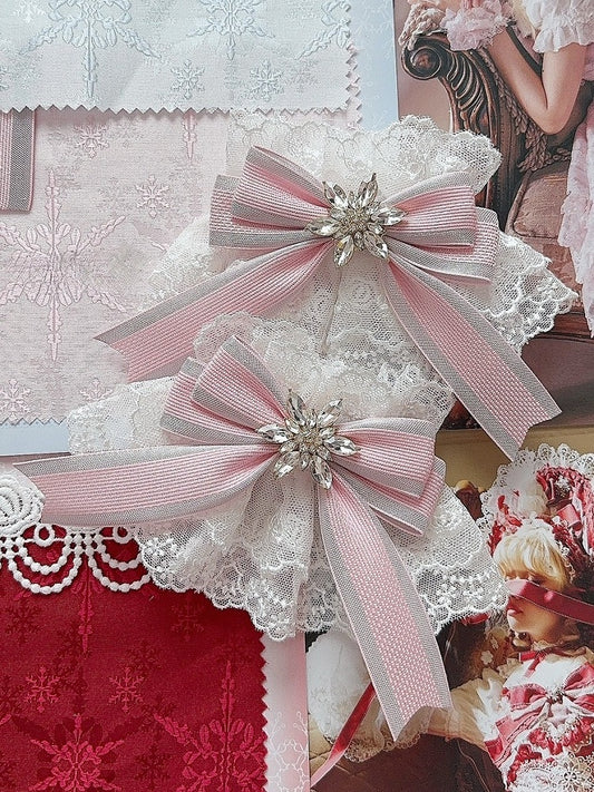 5 Color Options Rhinestone Snow Decorated Bowknot Wrist Cuffs