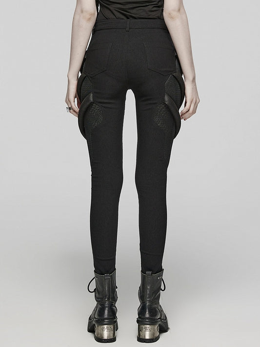 Black Punk Techwear Trousers