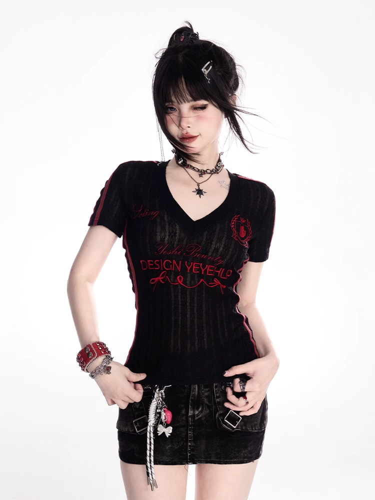 Black Low Waist Faded Wash Distressed Design Mini Bodycon Denim Skirt